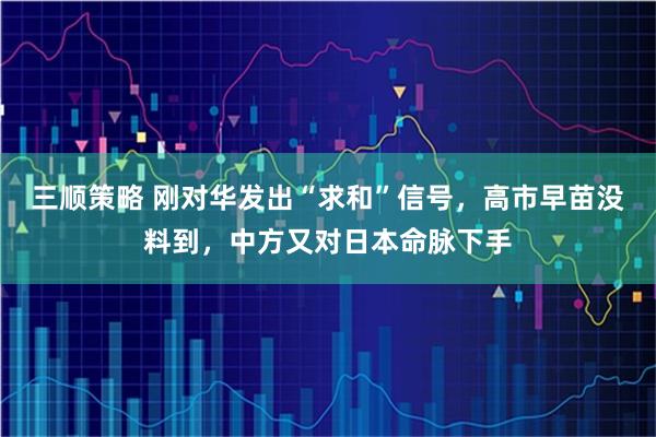 三顺策略 刚对华发出“求和”信号，高市早苗没料到，中方又对日本命脉下手